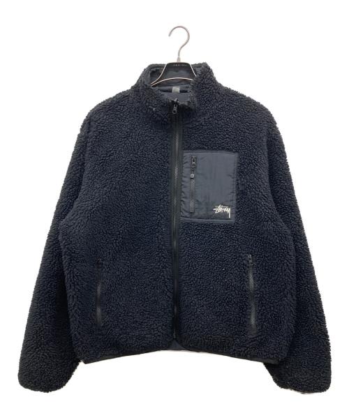 stussy（ステューシー）stussy (ステューシー) SHERPA REVERSIBLE JACKET ブラック サイズ:Ｌの古着・服飾アイテム