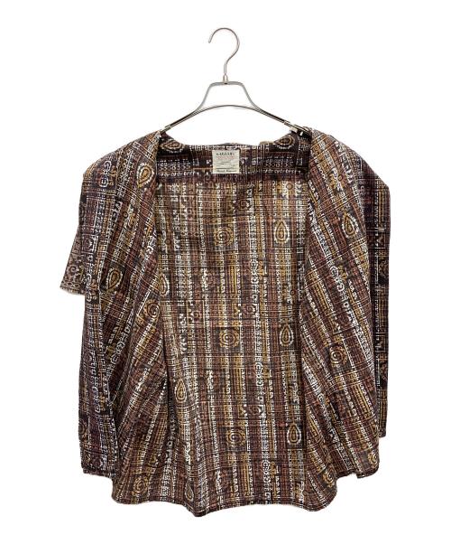 ARROW（アロー）ARROW (アロー) 総柄半袖オープンカラーシャツ グリーン サイズ:Ｌの古着・服飾アイテム