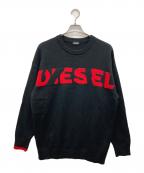 DIESELディーゼル）の古着「ロゴクルーネックセーター」｜ブラック