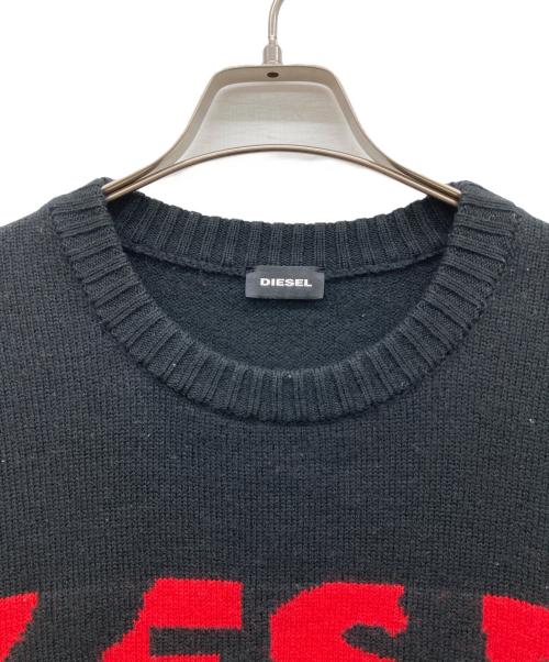DIESEL（ディーゼル）DIESEL (ディーゼル) ロゴクルーネックセーター ブラック サイズ:Mの古着・服飾アイテム