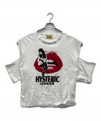Hysteric Glamourヒステリックグラマー）の古着「HYSTERIC LIPS GIRL SITTING オーバーサイズTシャツ」｜ホワイト