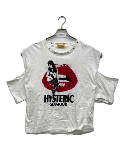 Hysteric Glamour（ヒステリックグラマー）Hysteric Glamour (ヒステリックグラマー) HYSTERIC LIPS GIRL SITTING オーバーサイズTシャツ ホワイト サイズ:FREEの古着・服飾アイテム