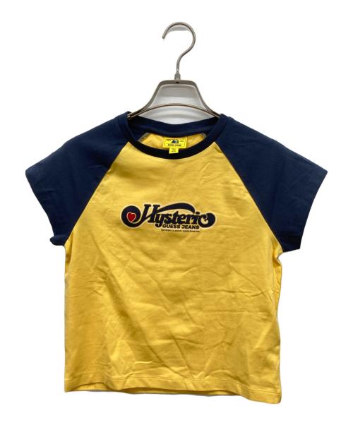 Hysteric Glamour（ヒステリックグラマー）Hysteric Glamour (ヒステリックグラマー) GUESS (ゲス) 短丈ラグランカットソー イエロー サイズ:Mの古着・服飾アイテム
