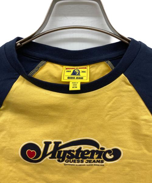 Hysteric Glamour（ヒステリックグラマー）Hysteric Glamour (ヒステリックグラマー) GUESS (ゲス) 短丈ラグランカットソー イエロー サイズ:Mの古着・服飾アイテム