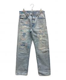 Hysteric Glamour（ヒステリックグラマー）の古着「CZSR加工 スタッズ ストレート デニム パンツ」｜インディゴ