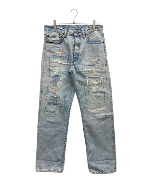 Hysteric Glamour（ヒステリックグラマー）Hysteric Glamour (ヒステリックグラマー) CZSR加工 スタッズ ストレート デニム パンツ インディゴ サイズ:30の古着・服飾アイテム