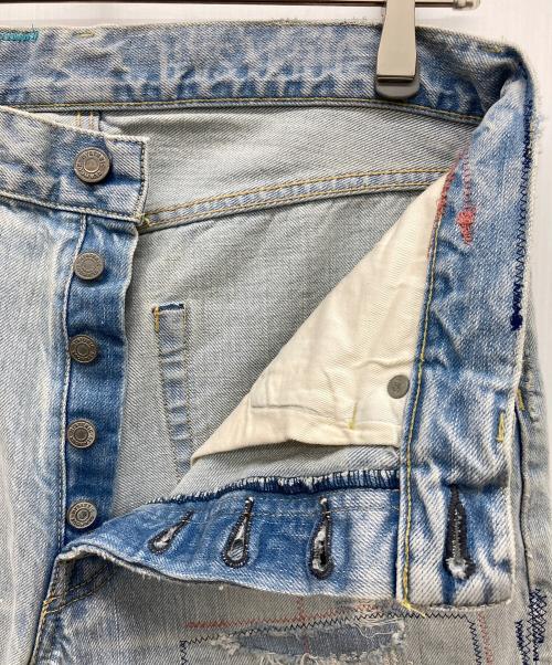 Hysteric Glamour（ヒステリックグラマー）Hysteric Glamour (ヒステリックグラマー) CZSR加工 スタッズ ストレート デニム パンツ インディゴ サイズ:30の古着・服飾アイテム
