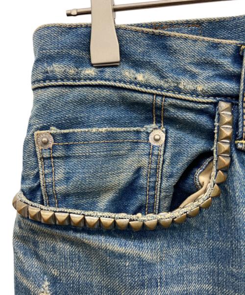 Hysteric Glamour（ヒステリックグラマー）Hysteric Glamour (ヒステリックグラマー) スクエアウインドウリメイク スリムストレートデニムパンツ インディゴ サイズ:30の古着・服飾アイテム