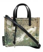 MARC JACOBSマークジェイコブス）の古着「Mini Black Multi Splatter Print Nylon Tote」｜グリーン