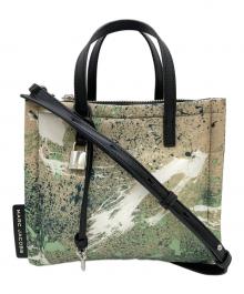 MARC JACOBS（マークジェイコブス）の古着「Mini Black Multi Splatter Print Nylon Tote」｜グリーン