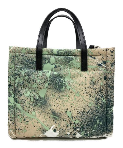 MARC JACOBS（マークジェイコブス）MARC JACOBS (マークジェイコブス) Mini Black Multi Splatter Print Nylon Tote グリーン サイズ:なしの古着・服飾アイテム