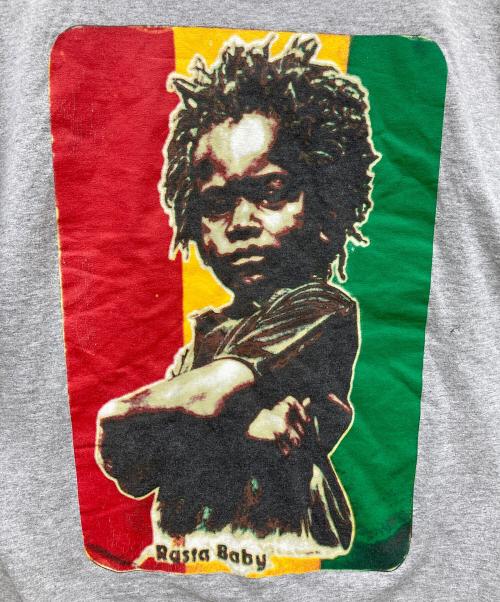 jamaican style（ジャマイカンスタイル）jamaican style (ジャマイカンスタイル) 両面プリントTシャツ グレー サイズ:Ｌの古着・服飾アイテム