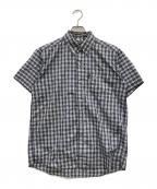 stussyステューシー）の古着「半袖チェックシャツ」｜ネイビー