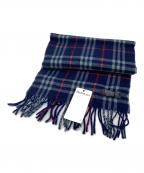 BURBERRY LONDONバーバリーロンドン）の古着「チェックマフラー」｜ネイビー