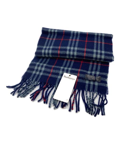 BURBERRY LONDON（バーバリーロンドン）BURBERRY LONDON (バーバリーロンドン) チェックマフラー ネイビーの古着・服飾アイテム