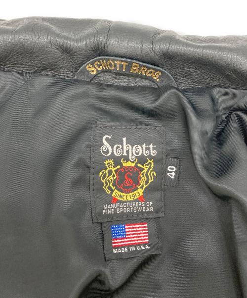 Schott（ショット）Schott (ショット) 103US レザートラッカージャケット ブラック サイズ:40の古着・服飾アイテム