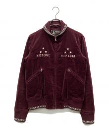 Hysteric Glamour（ヒステリックグラマー）の古着「刺繍ロゴベロアスカジャン」｜レッド