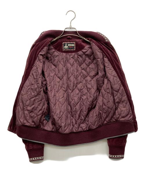 Hysteric Glamour（ヒステリックグラマー）Hysteric Glamour (ヒステリックグラマー) 刺繍ロゴベロアスカジャン レッド サイズ:FREEの古着・服飾アイテム