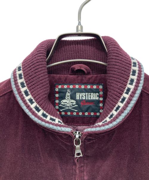 Hysteric Glamour（ヒステリックグラマー）Hysteric Glamour (ヒステリックグラマー) 刺繍ロゴベロアスカジャン レッド サイズ:FREEの古着・服飾アイテム