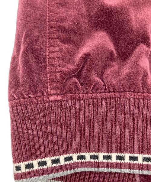 Hysteric Glamour（ヒステリックグラマー）Hysteric Glamour (ヒステリックグラマー) 刺繍ロゴベロアスカジャン レッド サイズ:FREEの古着・服飾アイテム