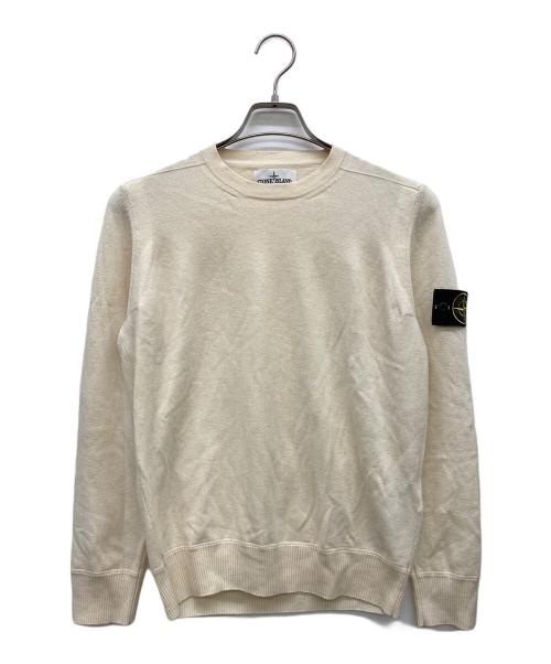 STONE ISLAND（ストーンアイランド）STONE ISLAND (ストーンアイランド) クルーネックラムウールニット アイボリー サイズ:Ｍの古着・服飾アイテム