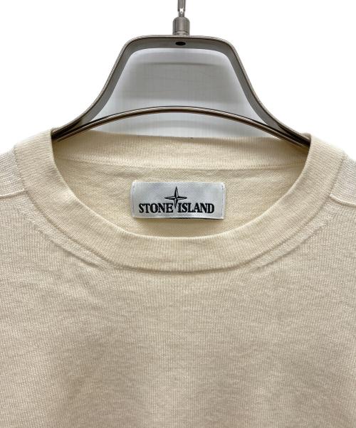STONE ISLAND（ストーンアイランド）STONE ISLAND (ストーンアイランド) クルーネックラムウールニット アイボリー サイズ:Ｍの古着・服飾アイテム