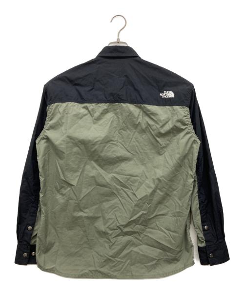 THE NORTH FACE（ザ ノース フェイス）THE NORTH FACE (ザ ノース フェイス) L/S Nuptse Shirt ブラック×カーキ サイズ:Mの古着・服飾アイテム