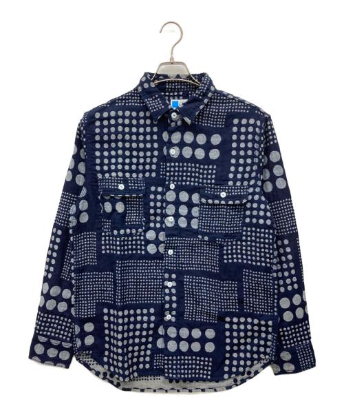 JAPAN BLUE JEANS（ジャパンブルージーンズ）JAPAN BLUE JEANS (ジャパンブルージーンズ) ドットワークシャツ ネイビー サイズ:Mの古着・服飾アイテム