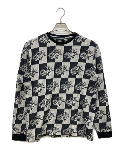 stussy（ステューシー）stussy (ステューシー) 総柄カットソー グレー サイズ:Sの古着・服飾アイテム