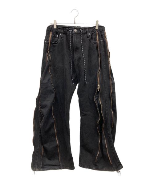 USED（ユーズド）USED (ユーズド) ギミックデニムパンツ ブラック サイズ:不明の古着・服飾アイテム