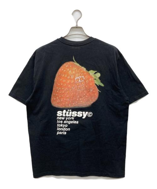 stussy（ステューシー）stussy (ステューシー) STRAWBERRY TEE ブラック サイズ:Lの古着・服飾アイテム