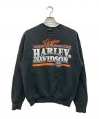 HARLEY-DAVIDSONハーレーダビッドソン）の古着「クルーネックスウェット」｜ブラック