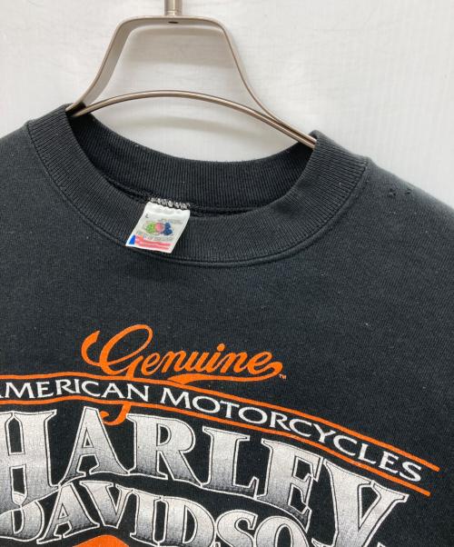 HARLEY-DAVIDSON（ハーレーダビッドソン）HARLEY-DAVIDSON (ハーレーダビッドソン) クルーネックスウェット ブラック サイズ:Lの古着・服飾アイテム
