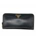 PRADA（プラダ）の古着「ラウンドファスナー長財布 ヴィッテロムーブ」｜ブラック