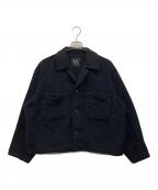 Y'sワイズ）の古着「クロップド丈ウールジャケット」｜ネイビー