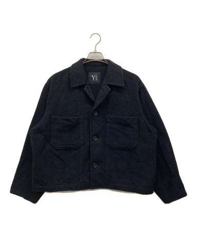 中古・古着通販】Y's (ワイズ) クロップド丈ウールジャケット ネイビー