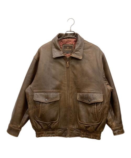 URBAN（アーバン）URBAN (アーバン) フライト型レザージャケット ブラウン サイズ:LLの古着・服飾アイテム