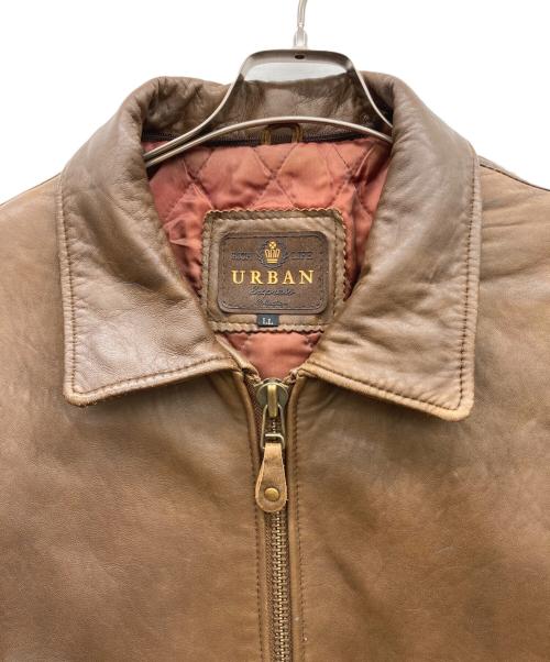 URBAN（アーバン）URBAN (アーバン) フライト型レザージャケット ブラウン サイズ:LLの古着・服飾アイテム