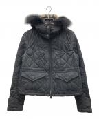 BURBERRY LONDONバーバリーロンドン）の古着「フーデッドキルティングダブルジップショートジャケット」｜ブラック