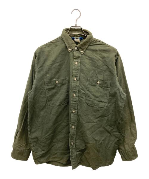 OSH KOSH（オシュコシュ）OSH KOSH (オシュコシュ) シャモアクロスシャツ 三角タグ グリーン サイズ:XLRの古着・服飾アイテム
