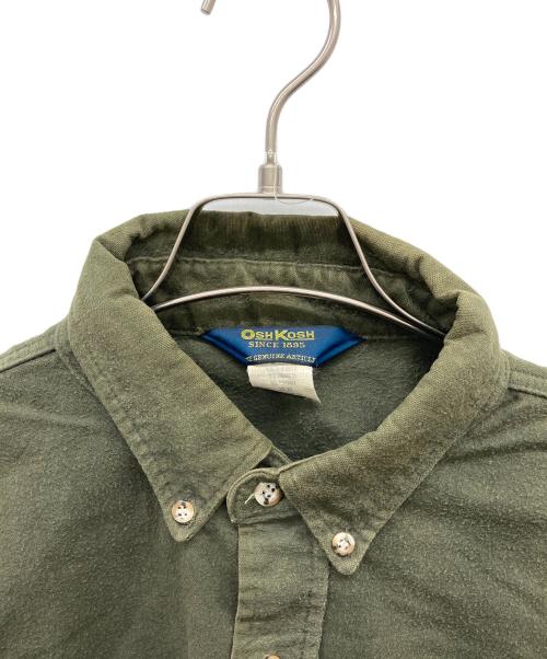 OSH KOSH（オシュコシュ）OSH KOSH (オシュコシュ) シャモアクロスシャツ 三角タグ グリーン サイズ:XLRの古着・服飾アイテム