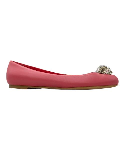 ALEXANDER McQUEEN（アレキサンダーマックイーン）ALEXANDER McQUEEN (アレキサンダーマックイーン) LEATHER SKULL BALLERINAS ピンク サイズ:39の古着・服飾アイテム