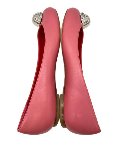ALEXANDER McQUEEN（アレキサンダーマックイーン）ALEXANDER McQUEEN (アレキサンダーマックイーン) LEATHER SKULL BALLERINAS ピンク サイズ:39の古着・服飾アイテム