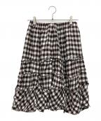 tricot COMME des GARCONSトリココムデギャルソン）の古着「ギンガムチェックフレアスカート」｜ブラック×ホワイト