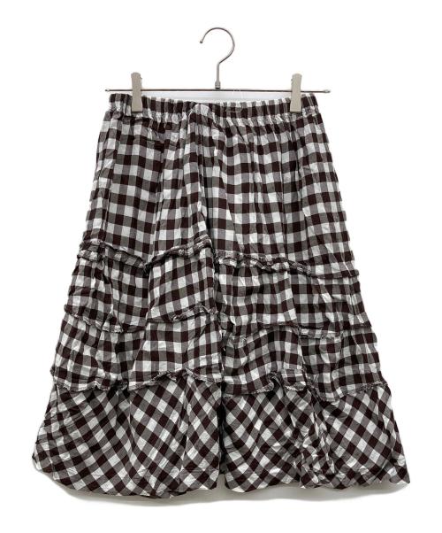 tricot COMME des GARCONS（トリココムデギャルソン）tricot COMME des GARCONS (トリココムデギャルソン) ギンガムチェックフレアスカート ブラック×ホワイト サイズ:なしの古着・服飾アイテム