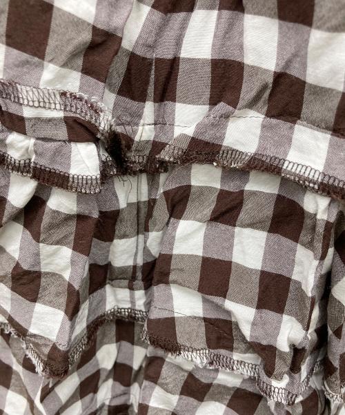 tricot COMME des GARCONS（トリココムデギャルソン）tricot COMME des GARCONS (トリココムデギャルソン) ギンガムチェックフレアスカート ブラック×ホワイト サイズ:なしの古着・服飾アイテム