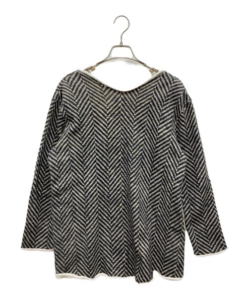 UNDERCOVER（アンダーカバー）UNDERCOVER (アンダーカバー) ヘリンボーンVネックトップス ブラック サイズ:1の古着・服飾アイテム