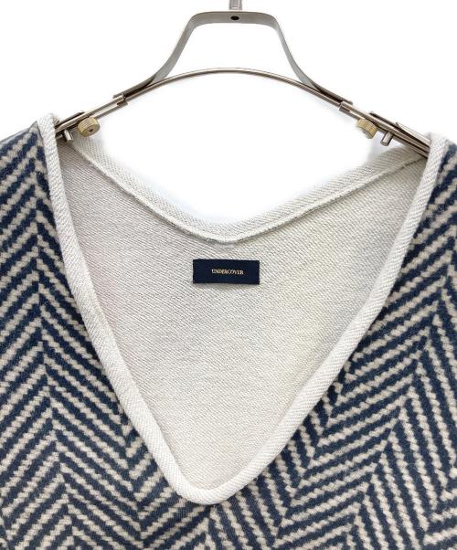 UNDERCOVER（アンダーカバー）UNDERCOVER (アンダーカバー) ヘリンボーンVネックトップス ブラック サイズ:1の古着・服飾アイテム