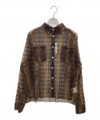 X-GIRLエックスガール）の古着「PLEATED SHEER SHIRT」｜カーキ