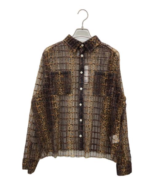 X-GIRL（エックスガール）X-girl (エックスガール) PLEATED SHEER SHIRT カーキ サイズ:Sの古着・服飾アイテム